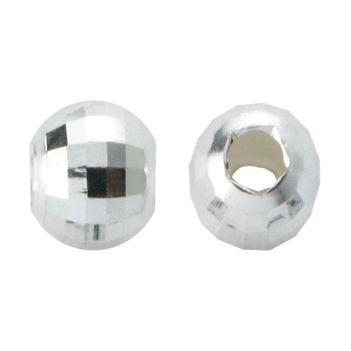 Sterling Silver 6mm Round Mirror Bead