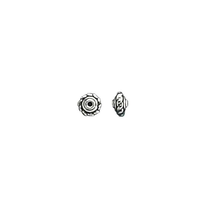 Sterling Silver 4,5 x 3,1 mm Skålformad Oxiderad Repkant Pärla