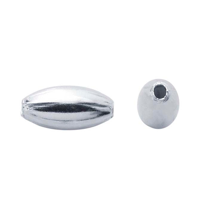 Sterling Silver 7 x 3mm Oval Bead