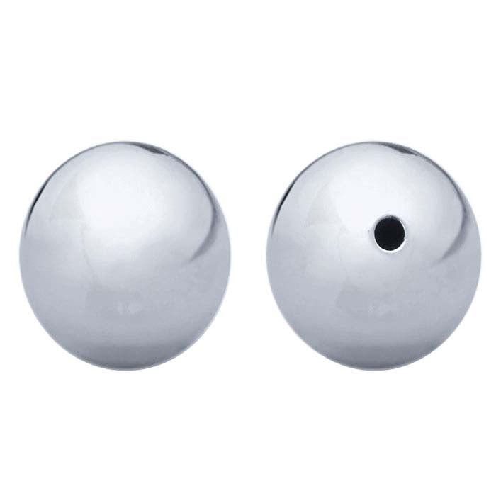 Sterling Silver 14 mm Rund Sömlös Pärla