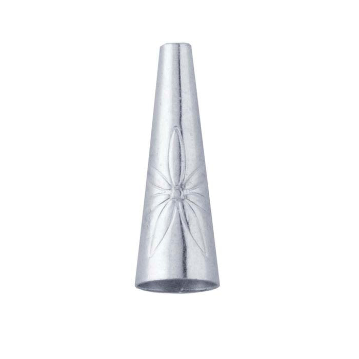 Sterling Silver Flower-Stamped Bead Cone