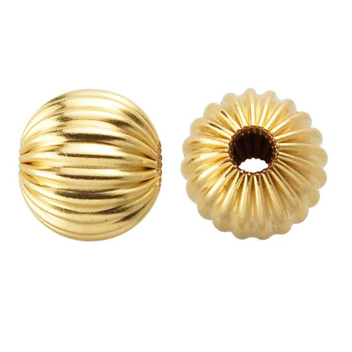14/20 Yellow Gold-Filled 5mm Corrugated Round Bead