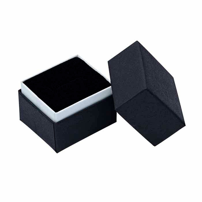 Black Matte Recycled-Paper Two-Piece Ring Gift Box