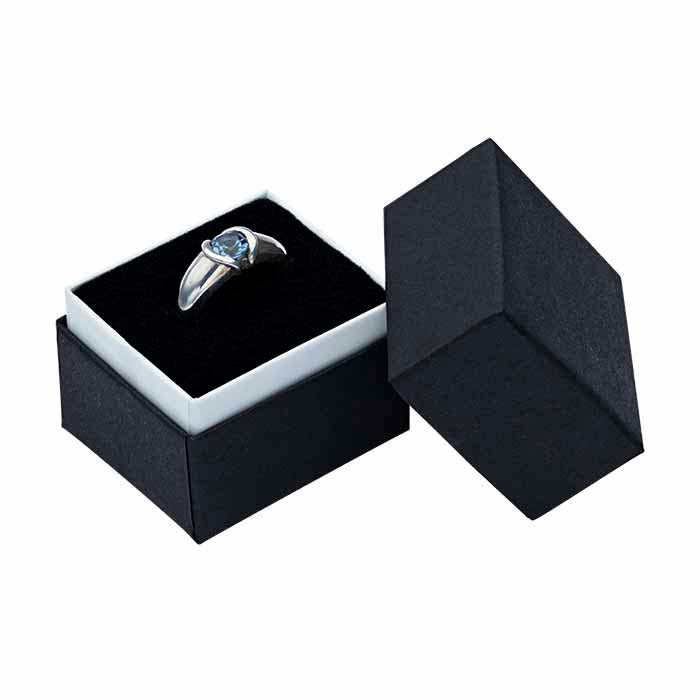 Black Matte Recycled-Paper Two-Piece Ring Gift Box