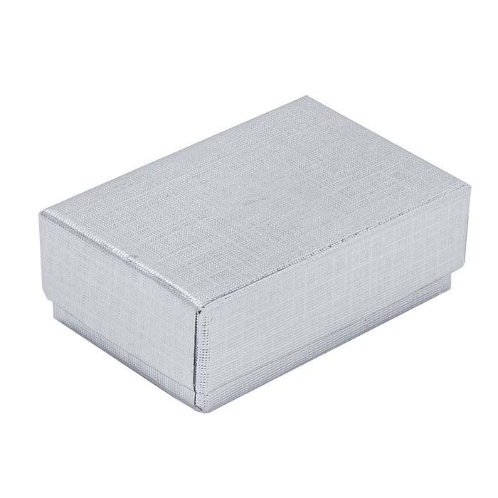 Silver Foil Linen-Finish Recycled-Paper 44.45mm x 28.57mm x 15.88mm Gift Box