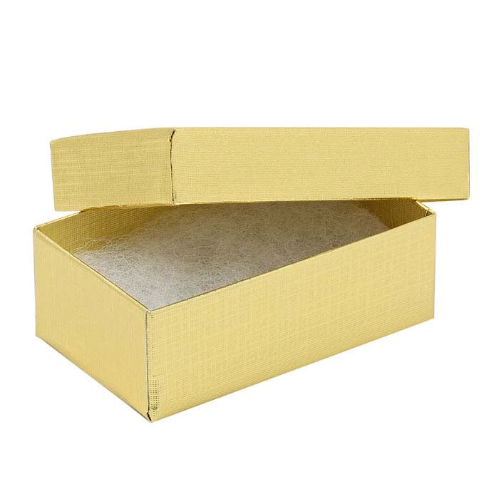 Gaveeske i resirkulert papir med gullfolie og linfinish 63,5 mm x 38,1 mm x 22,22 mm