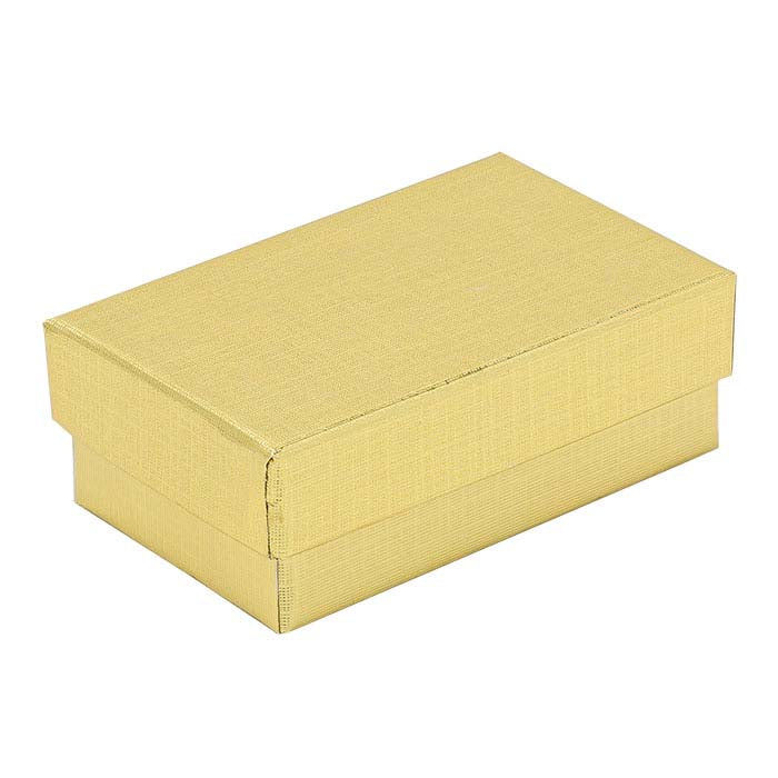 Gaveeske i resirkulert papir med gullfolie og linfinish 63,5 mm x 38,1 mm x 22,22 mm