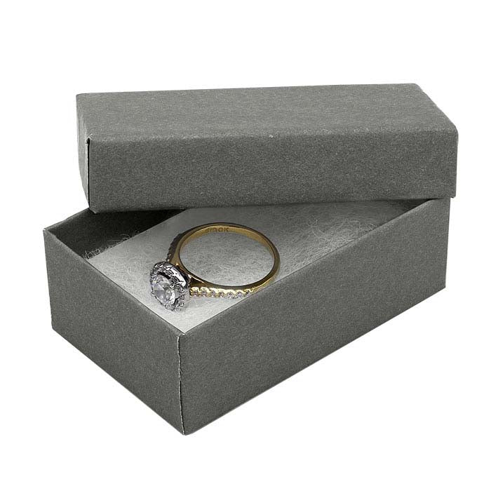 Presentask täckt med skiffergrått papper, 63,5 mm x 38,1 mm x 22,22 mm