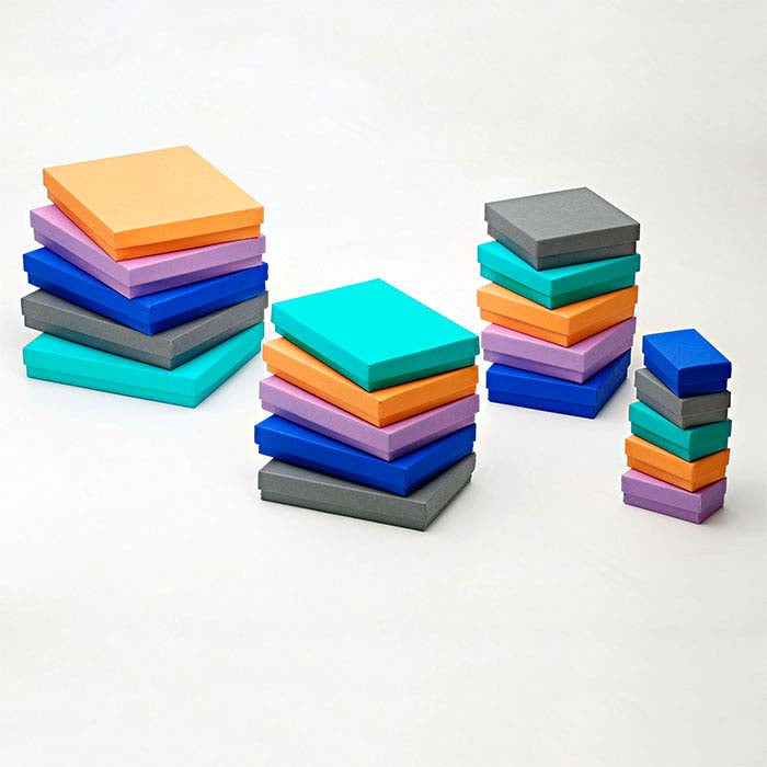 Presentask täckt med skiffergrått papper, 63,5 mm x 38,1 mm x 22,22 mm