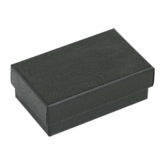 Juodas sūkurinis dovanų dėžutė iš perdirbto popieriaus, 63,5 mm x 38,1 mm x 22,22 mm