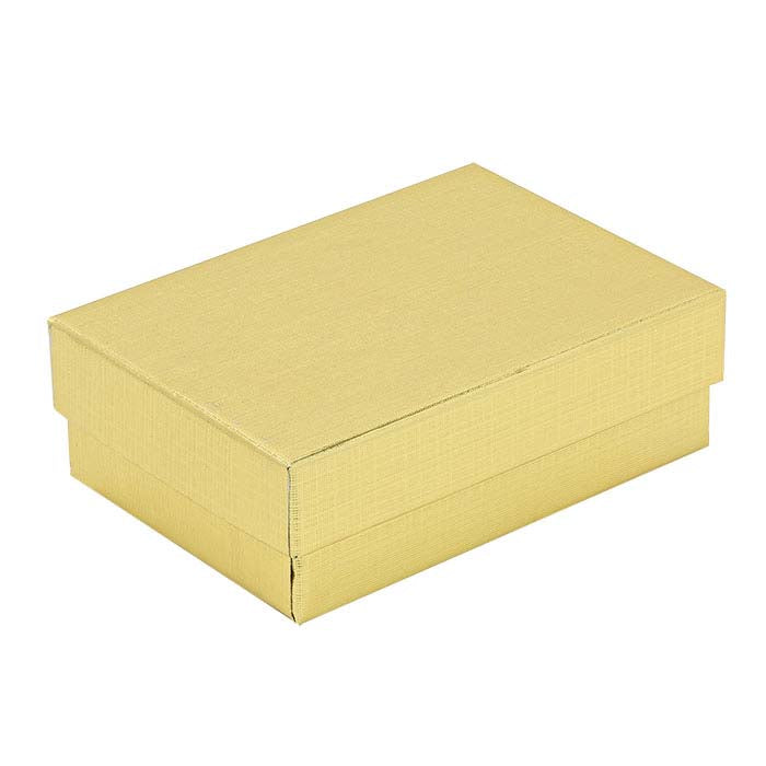 Gaveeske i resirkulert papir med gullfolie og linfinish 77,79 mm x 53,97 mm x 25,4 mm