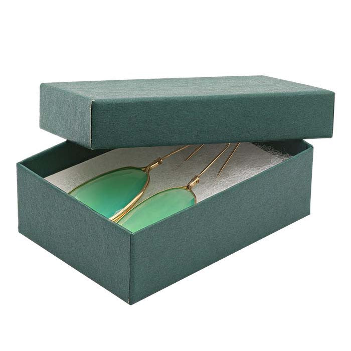 Tannengrüne Geschenkbox aus Recyclingpapier, 77,79 mm x 53,97 mm x 25,4 mm