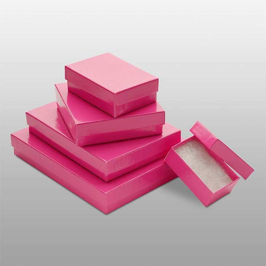 Glossy Fuchsia Paper-Covered 77.79mm x 53.97mm x 25.4mm Gift Box