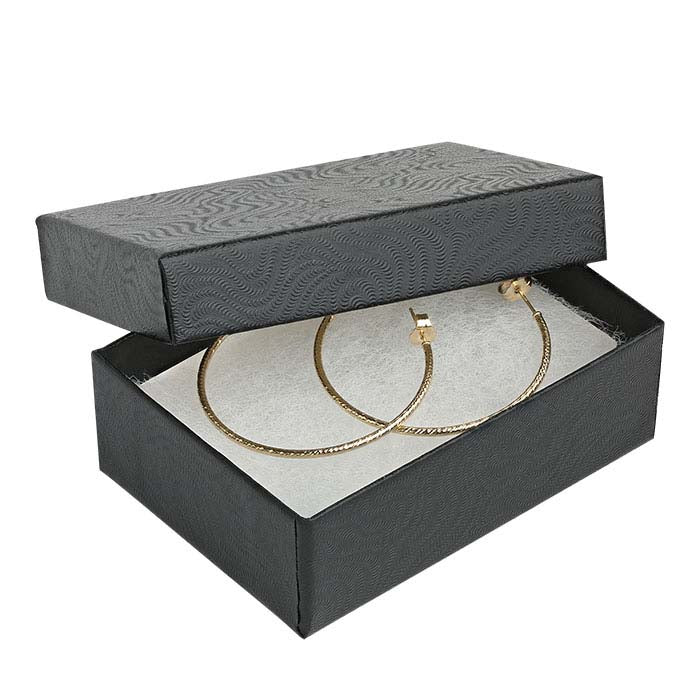Black Swirl Recycled-Paper 77.79mm x 53.97mm x 25.4mm Gift Box