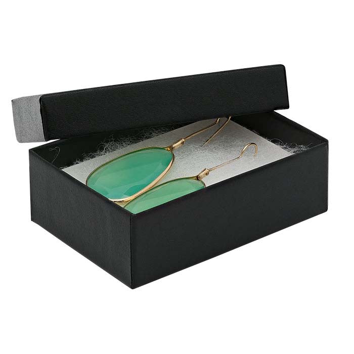 Black Satin Paper-Covered 77.79mm x 53.97mm x 25.4mm Gift Box