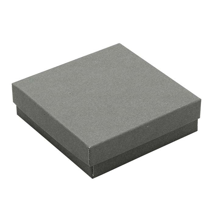 Slate Gray Paper-Covered 88.9mm x 88.9mm x 25.4mm Gift Box