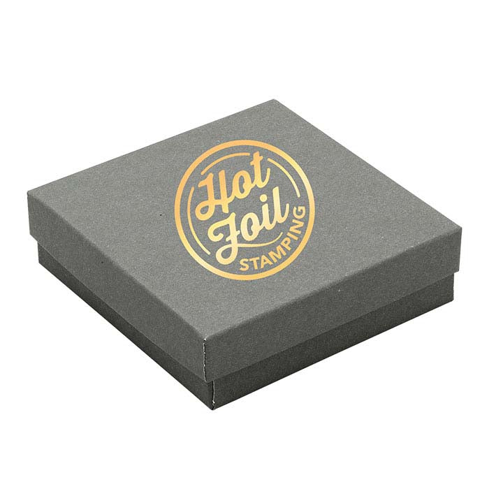 Slate Gray Paper-Covered 88.9mm x 88.9mm x 25.4mm Gift Box