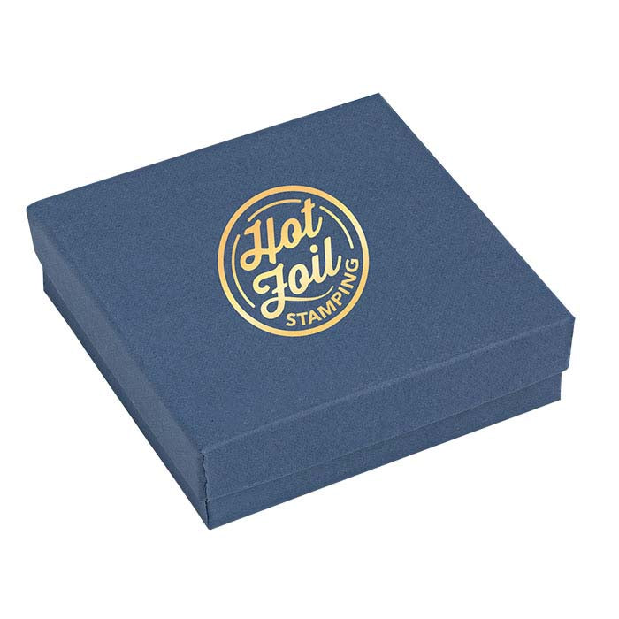 Navy Blue Recycled-Paper 88.9mm x 88.9mm x 25.4mm Gift Box