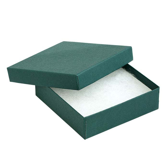Caixa de Presente Verde Pinha em Papel Reciclado 88,9mm x 88,9mm x 25,4mm