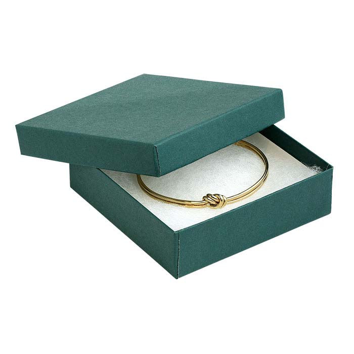 Caixa de Presente Verde Pinha em Papel Reciclado 88,9mm x 88,9mm x 25,4mm