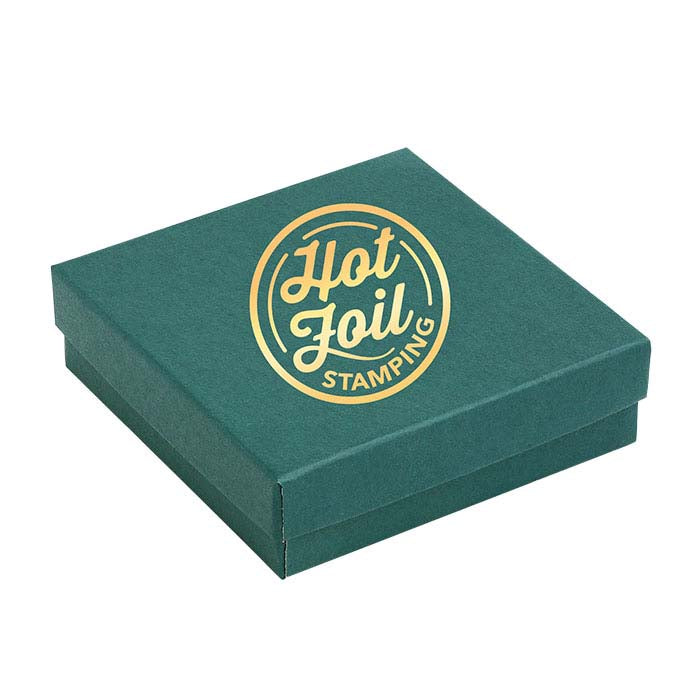 Caixa de Presente Verde Pinha em Papel Reciclado 88,9mm x 88,9mm x 25,4mm