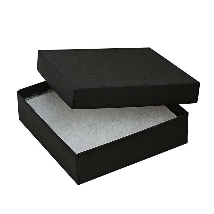 Matte Black Recycled-Paper 88.9mm x 88.9mm x 25.4mm Gift Box