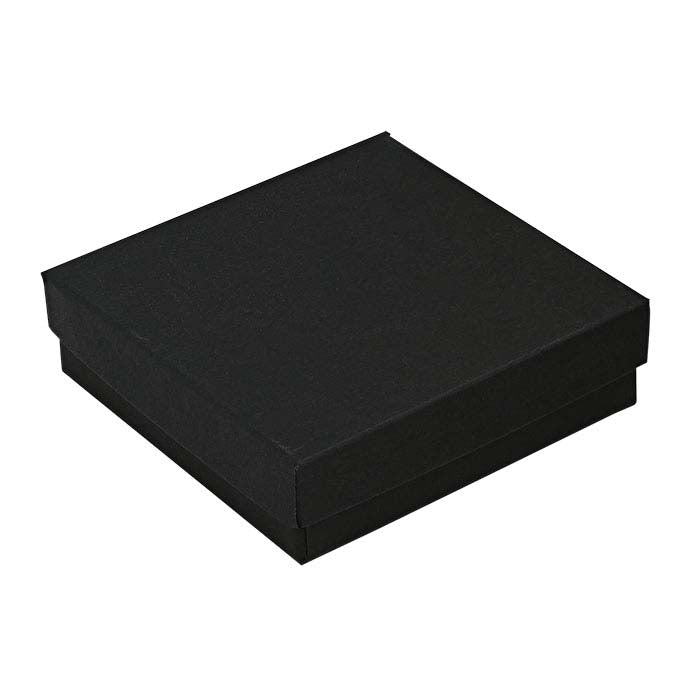 Matte Black Recycled-Paper 88.9mm x 88.9mm x 25.4mm Gift Box