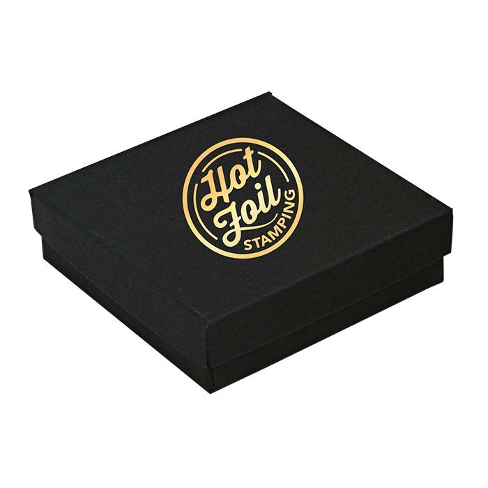 Matte Black Recycled-Paper 88.9mm x 88.9mm x 25.4mm Gift Box