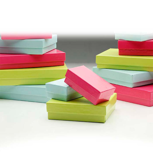 Glossy Fuchsia Paper-Covered 88.9mm x 88.9mm x 25.4mm Gift Box