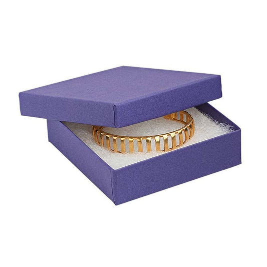 Purple Recycled-Paper 88.9mm x 88.9mm x 25.4mm Gift Box