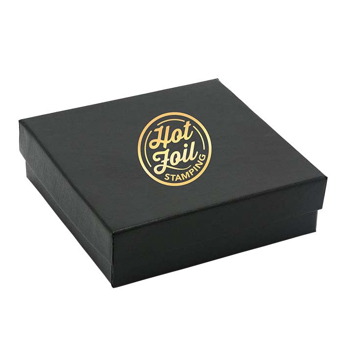 Black Satin Paper-Covered 88.9mm x 88.9mm x 25.4mm Gift Box