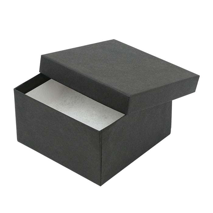 Matte Black Recycled-Paper 88.9mm x 88.9mm x 50.8mm Gift Box