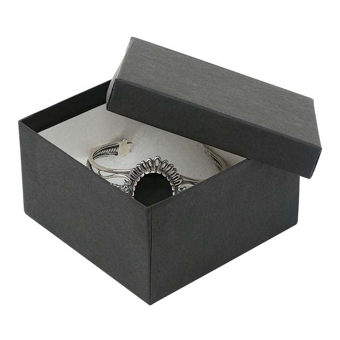 Matte Black Recycled-Paper 88.9mm x 88.9mm x 50.8mm Gift Box