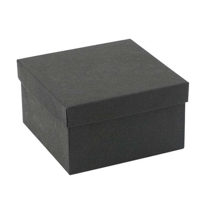Matte Black Recycled-Paper 88.9mm x 88.9mm x 50.8mm Gift Box