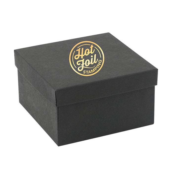 Matte Black Recycled-Paper 88.9mm x 88.9mm x 50.8mm Gift Box
