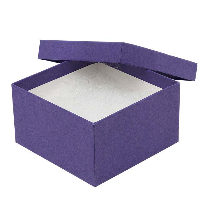Purple Recycled-Paper 88.9mm x 88.9mm x 50.8mm Gift Box