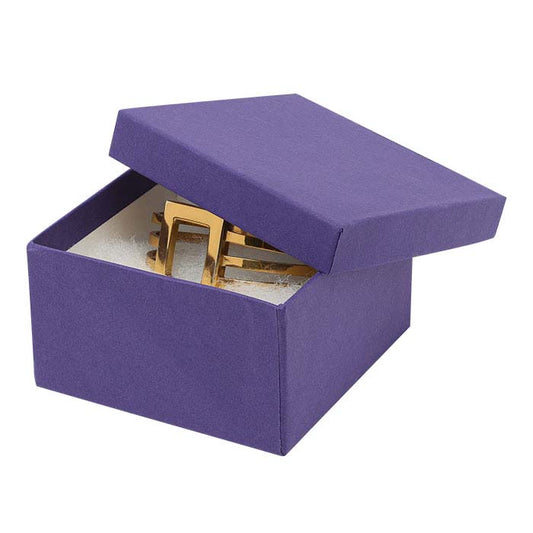 Purple Recycled-Paper 88.9mm x 88.9mm x 50.8mm Gift Box