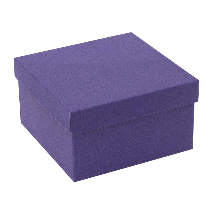 Purple Recycled-Paper 88.9mm x 88.9mm x 50.8mm Gift Box