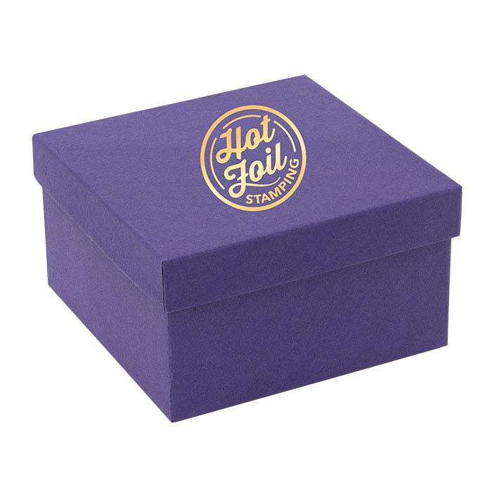 Purple Recycled-Paper 88.9mm x 88.9mm x 50.8mm Gift Box