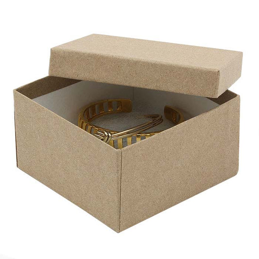 Kraft Recycled-Paper 88.9mm x 88.9mm x 50.8mm Gift Box
