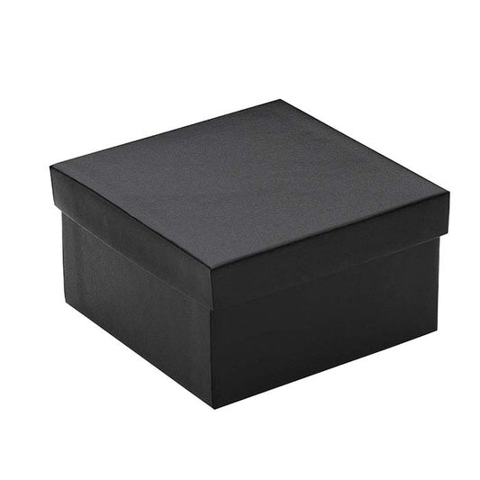 Black Satin Paper-Covered 88.9mm x 88.9mm x 50.8mm Gift Box