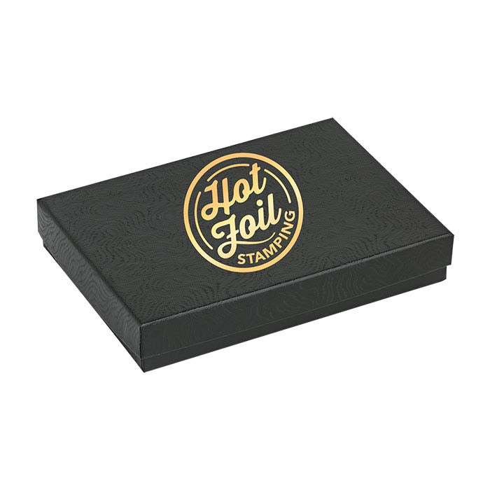Black Swirl Recycled-Paper 133.35mm x 95.25mm x 22.22mm Gift Box