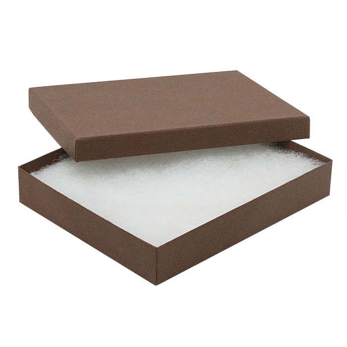 Coffee Shop Cocoa Recycled-Paper Textured 133.35mm x 95.25mm x 22.22mm Gift Box