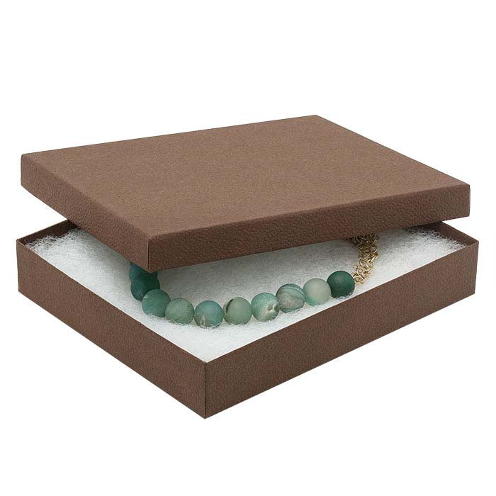 Coffee Shop Cocoa Recycled-Paper Textured 133.35mm x 95.25mm x 22.22mm Gift Box