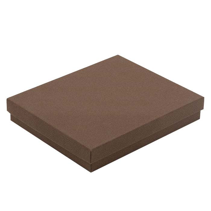 Coffee Shop Cocoa Recycled-Paper Textured 133.35mm x 95.25mm x 22.22mm Gift Box