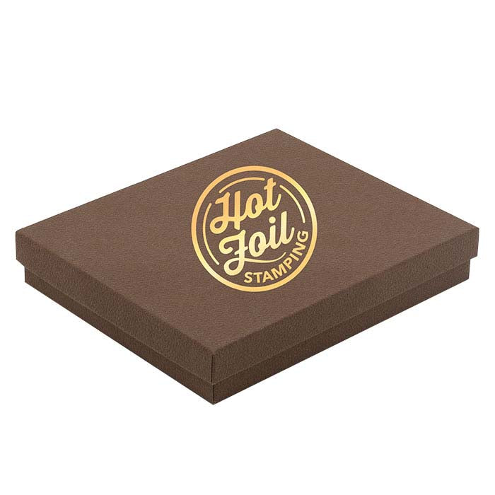 Coffee Shop Cocoa Recycled-Paper Textured 133.35mm x 95.25mm x 22.22mm Gift Box