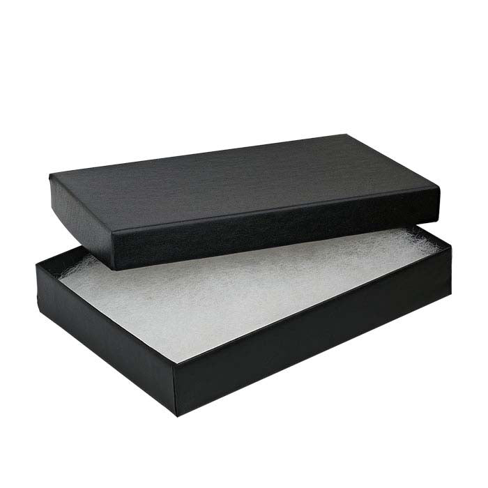 Black Satin Paper-Covered 133.35mm x 95.25mm x 22.22mm Gift Box
