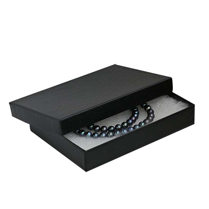 Black Satin Paper-Covered 133.35mm x 95.25mm x 22.22mm Gift Box