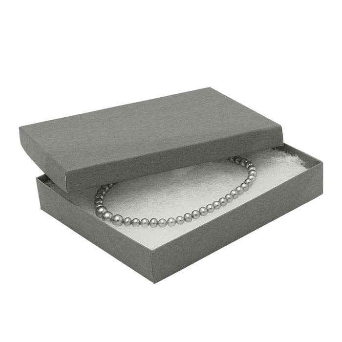Slate Gray Paper-Covered 152.4mm x 127.0mm x 25.4mm Gift Box