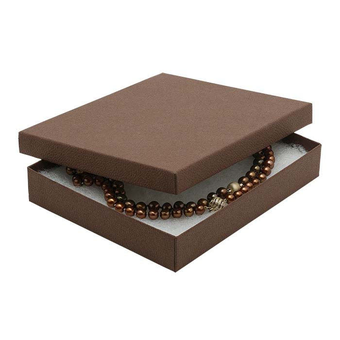 Coffee Shop Cocoa Recycled-Paper Textured 152.4mm x 127.0mm x 25.4mm Gift Box